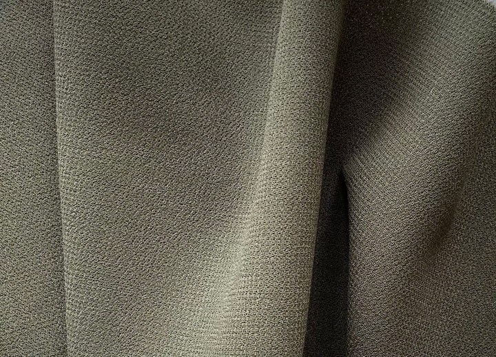 Rich Olive Green Wool Double-Crepe  (Made in Italy)