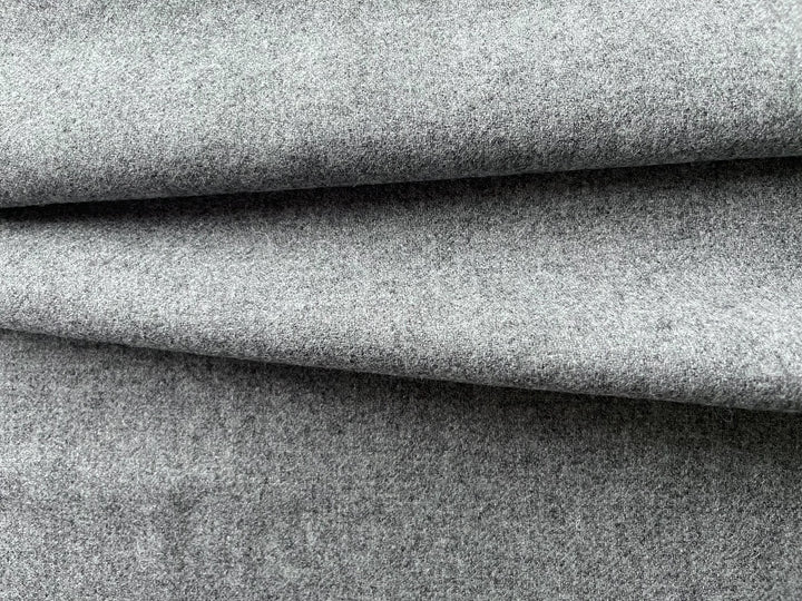 Heathered Ash Grey Wool Blend Flannel (Made in USA)