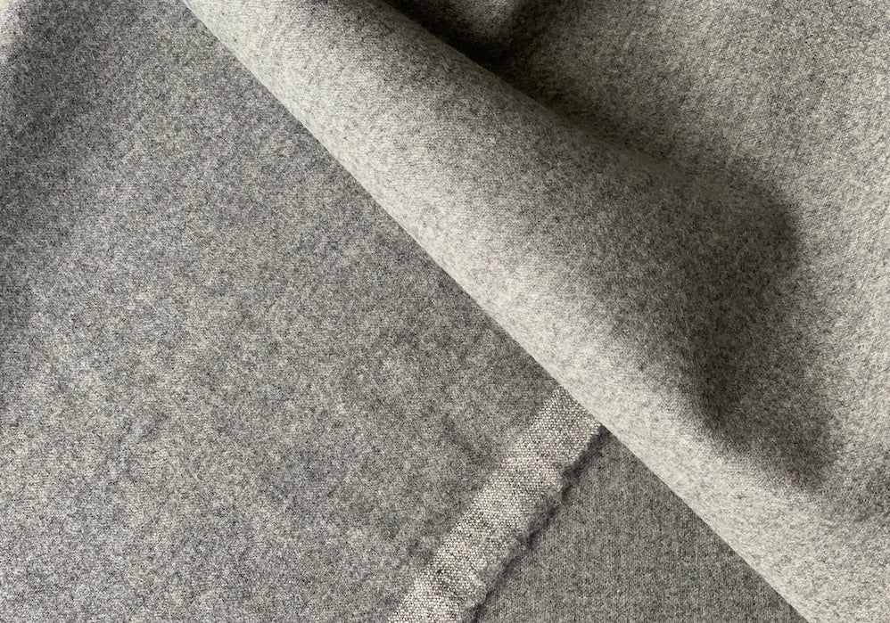 F. Filippi Heathered Grey Wool Flannel (Made in Italy)