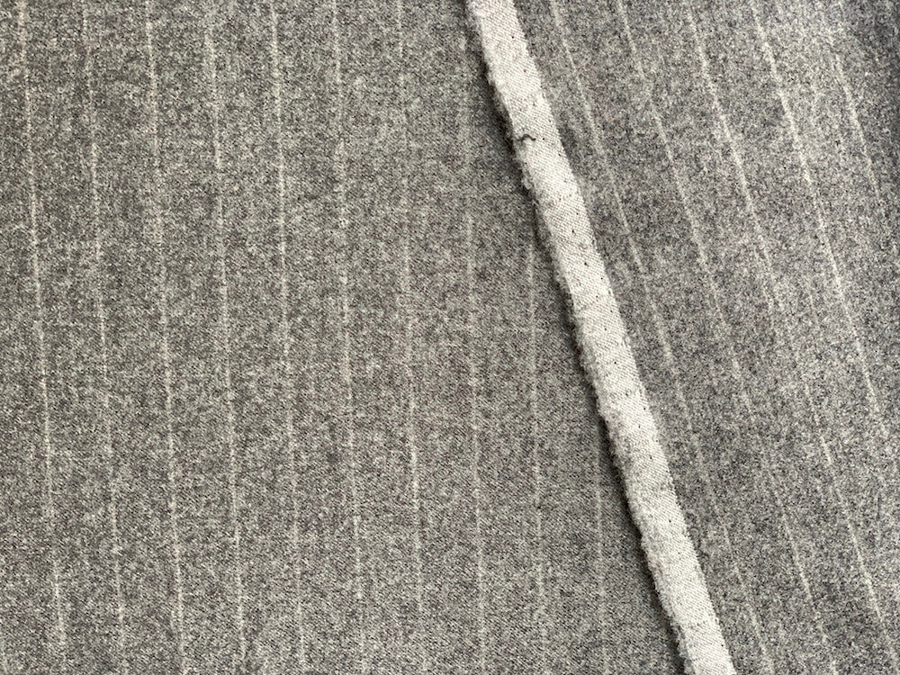 Shadow Striped Grey Wool Flannel (Made in Italy)