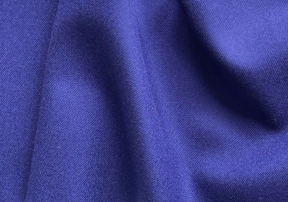 Selvedged Royal Blue Virgin Wool Flannel (Made in Italy)