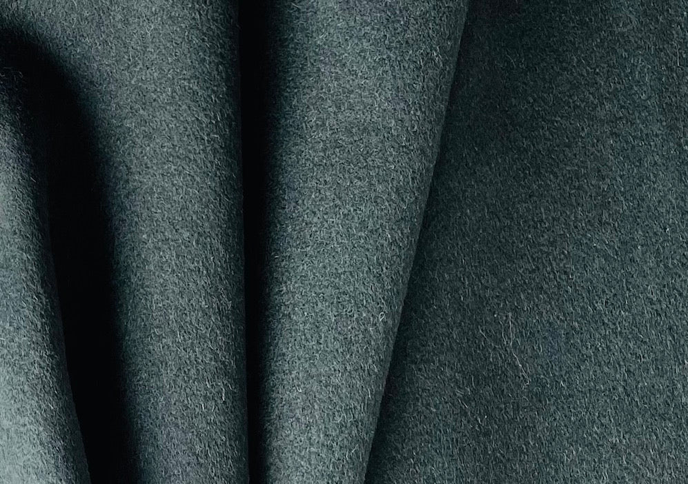Mid-Weight Brushed Bottle Green Camel Hair Flannel