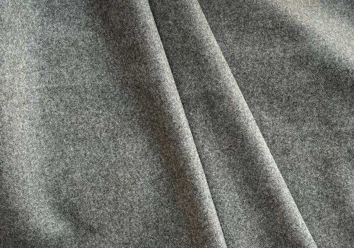 High-End Heathered Pigeon Grey Wool Flannel (Made in Italy)