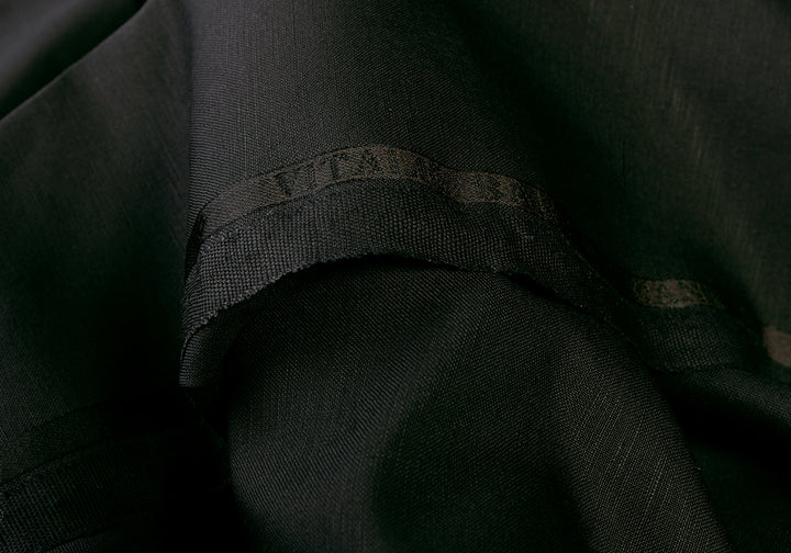 Vitale Barberis Selvedged Espresso Brown Lightweight Wool & Linen Suiting (Made in Italy)