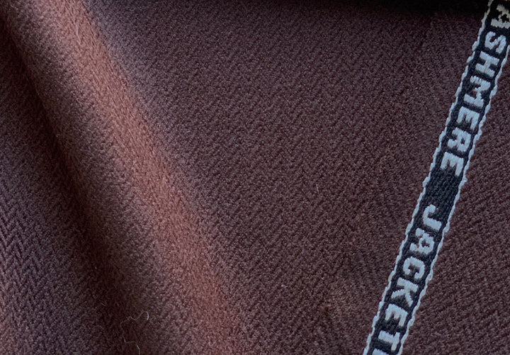 Selvedged Mahogany Herringbone Cashmere Jacketing (Made in England)