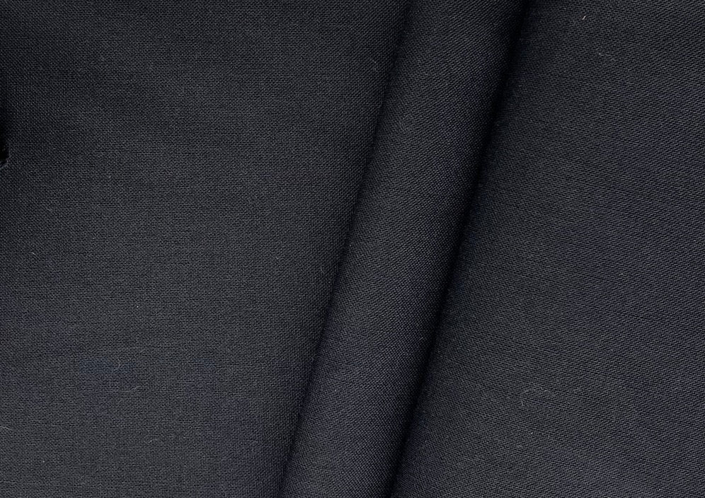 High-End Handsome Black Worsted Wool & Mohair Suiting (Made in England)