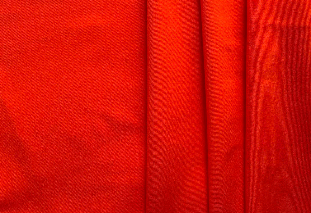 Botto Guiseppe Brilliant Orange Stretch Wool Twill Suiting (Made in Italy)