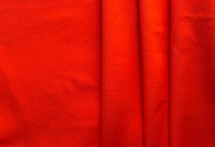 Botto Guiseppe Brilliant Orange Stretch Wool Twill Suiting (Made in Italy)