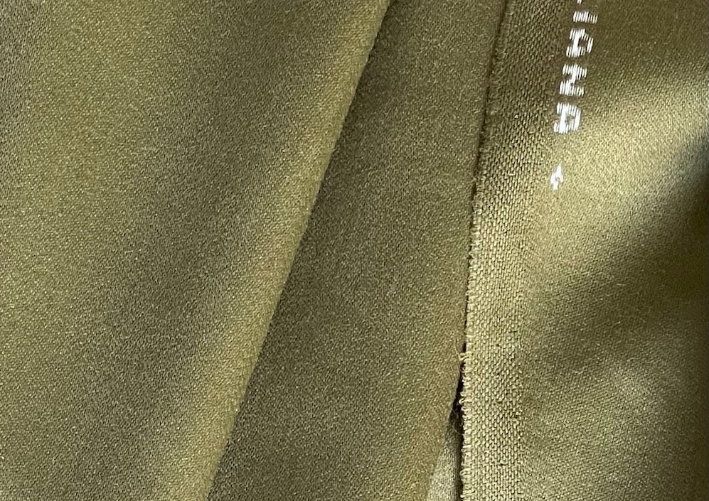 Selvedged Cool Olive Bronze Wool (Made in Italy)