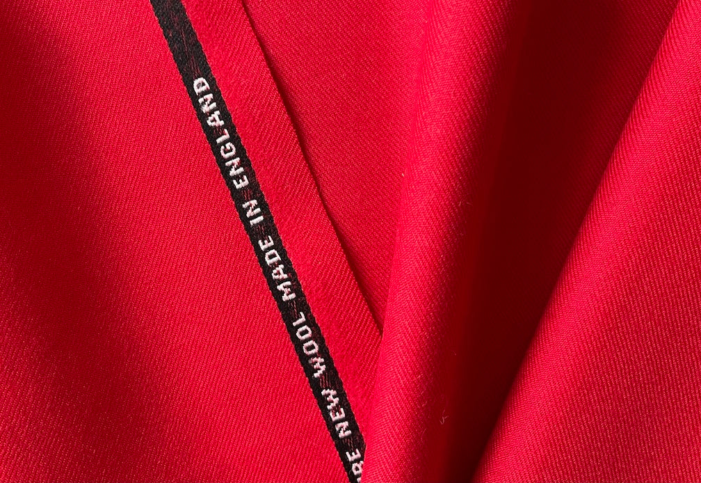 Selvedged Dramatic Red Wool Twill (Made in England)