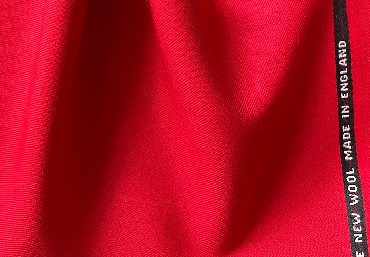 Selvedged Dramatic Red Wool Twill (Made in England)