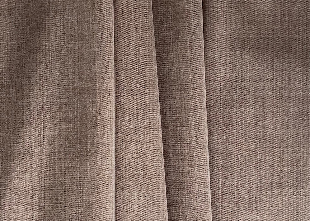 Lighter-Weight Heathered Tawny Mushroom Super 130s Selvedged Stretch Wool Twill