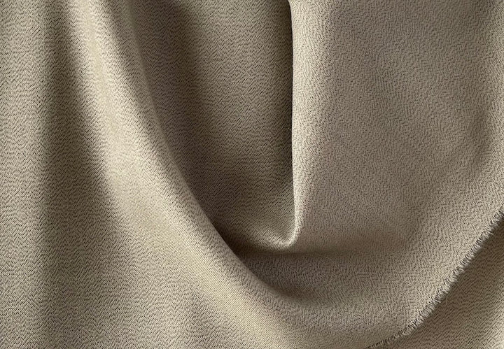 Mottled Light Mushroom & Black Wool Twill