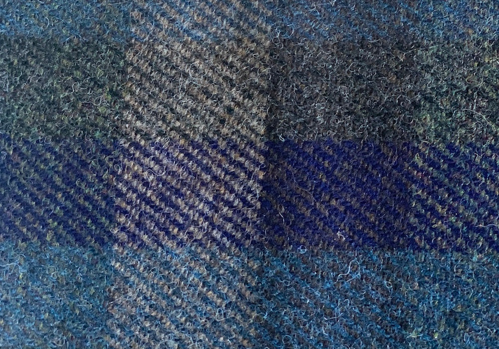 Wool Fabric, Blue Note Water-Resistant Shetland-Style Wool Plaid