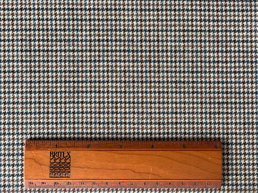 Reversible Teal Blue & Chocolate Wool Plaid