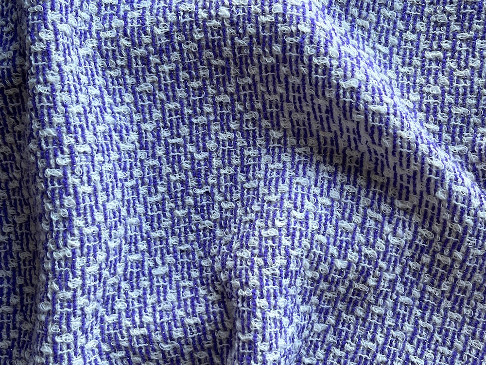 Intricate Loosely-Woven Purpled Sapphire & White Wool Blend (Made in Italy)