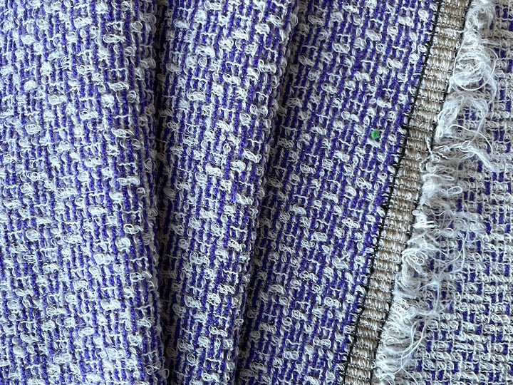 Intricate Loosely-Woven Purpled Sapphire & White Wool Blend (Made in Italy)