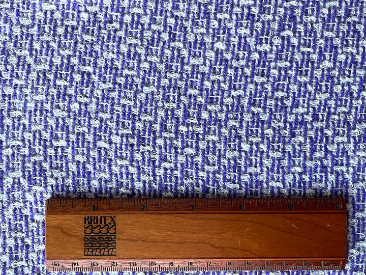 Intricate Loosely-Woven Purpled Sapphire & White Wool Blend (Made in Italy)