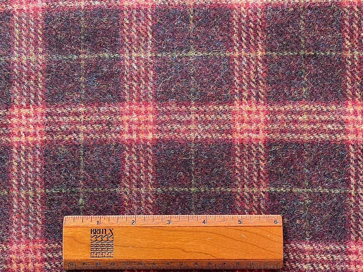 D&G Plaid Spiced Winey Russet Heathered Wool (Made in Italy)