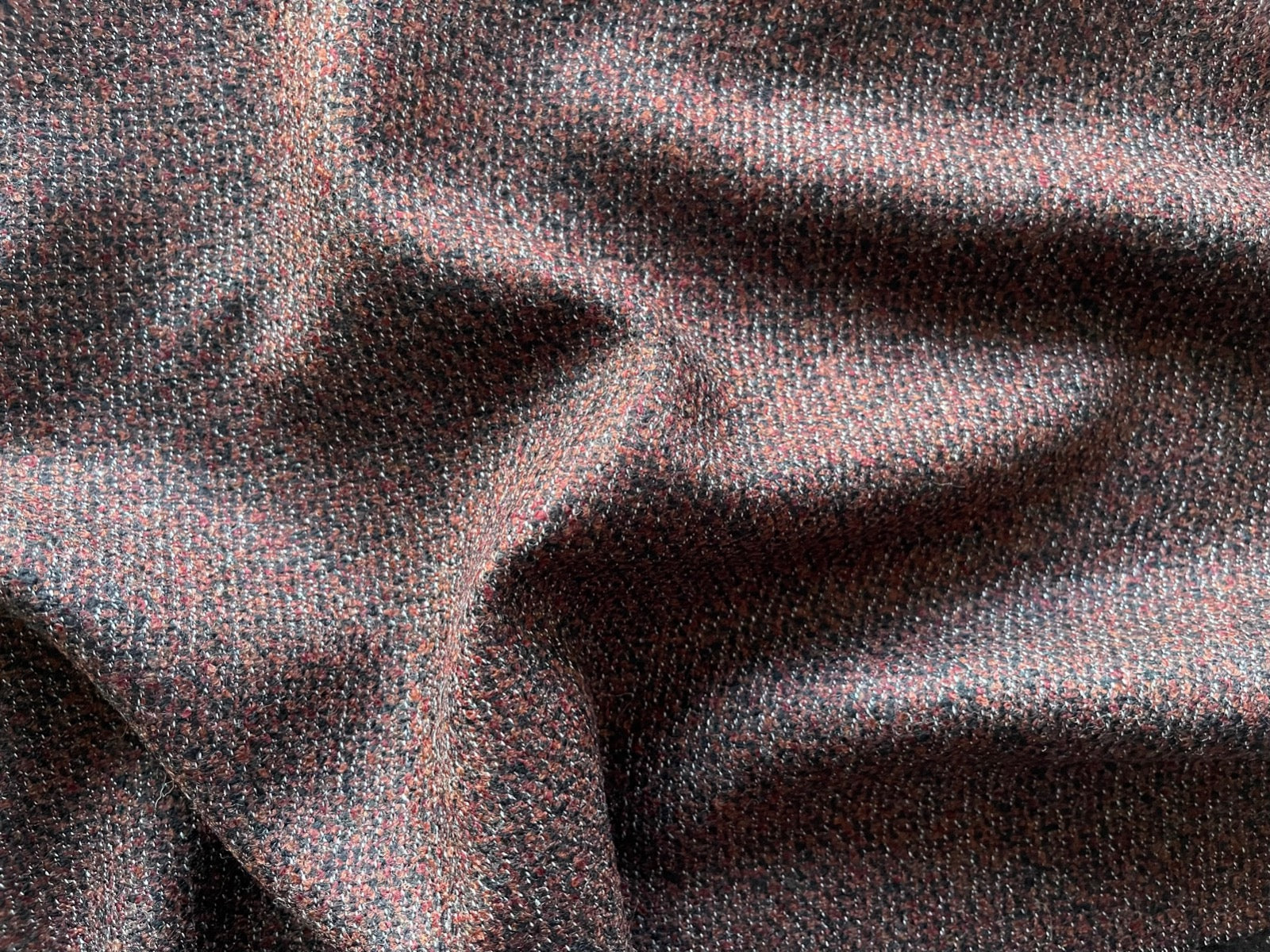 Wool Fabric, Loro Piana Brick & Black Wool Tweed (Made in