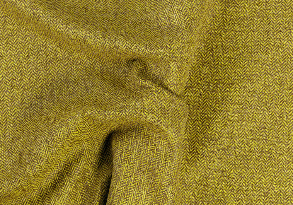 Pea Green & Copper Herringbone Wool Tweed (Made in Ireland)