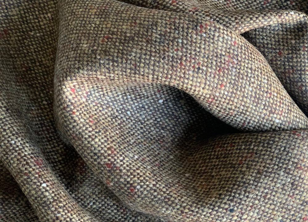 Warm Russet Shetland Wool Tweed (Made in Ireland)