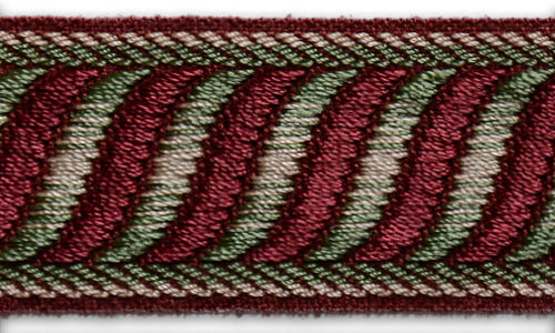 1 1/2" Ombré Sage & Raspberry Rope Woven Trim